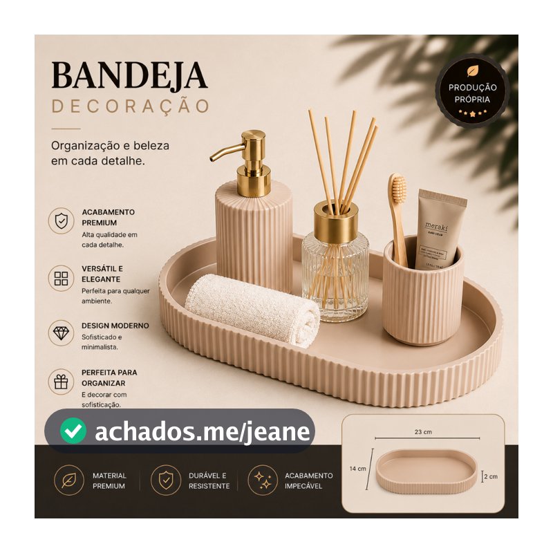 Bandeja Decorativa Mesa Minimalista Porta Joias Porta Treco Organização | Decoração Sala Escritório