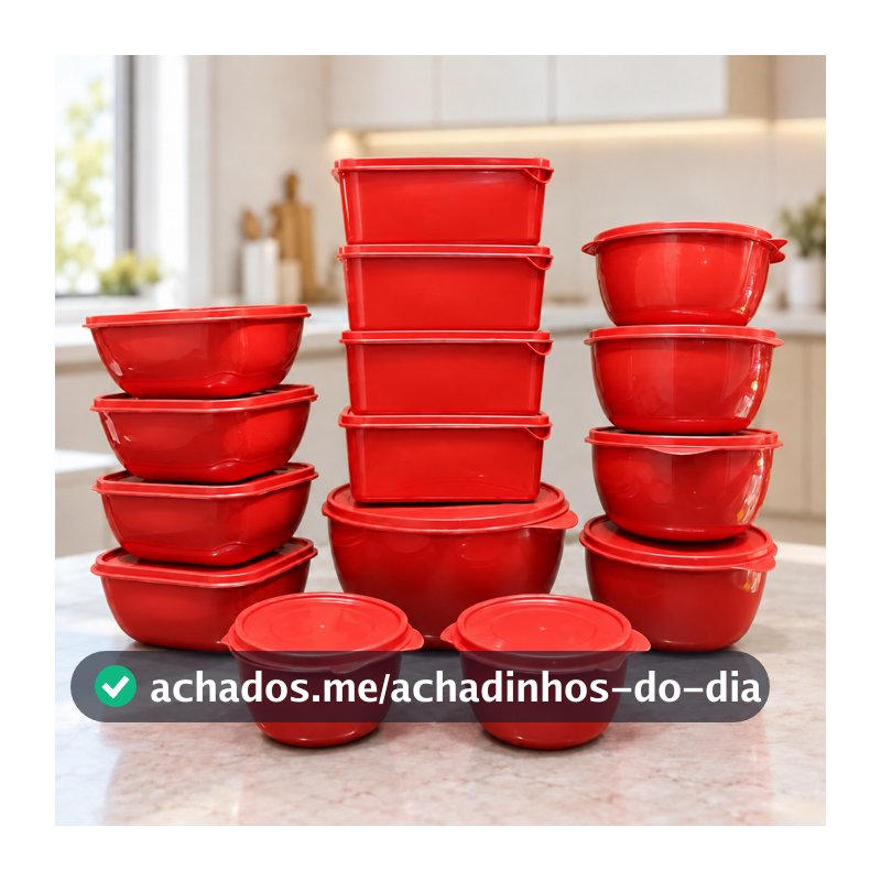Kit 15 Potes Bowl Plástico com Tampa – Marmita Cozinha, Freezer, Micro-ondas e Lava-Louças.