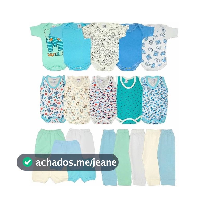 Super Kit Bebê Body e Mijão 20 Peças Maternidade Roupa De Bebê
