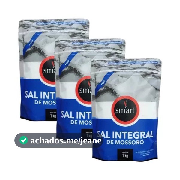 Kit 3 Sal Integral Fino 1kg - Smart