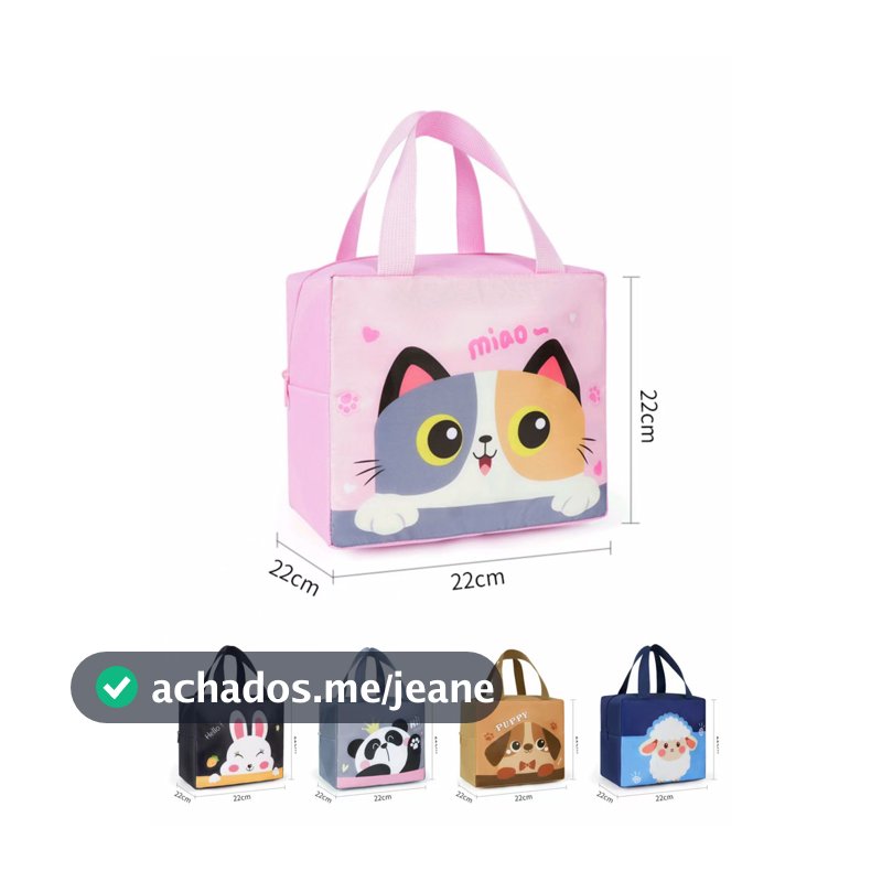 Lancheira Térmica Infantil DANTAS Bolsa Impermeável Alça Reforçada Marmita Escola Criança Lanche Térmica