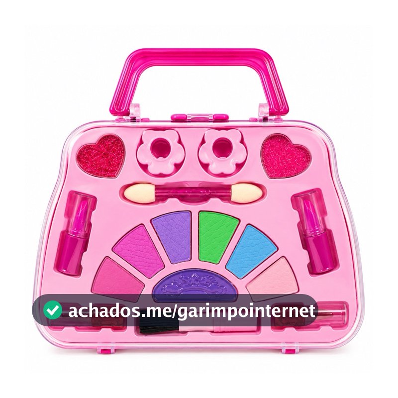 Maleta de Maquiagem Infantil Kit de Beleza com Acessórios Brinquedo Menina