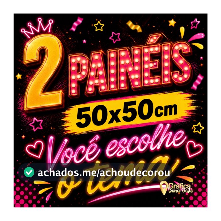 Kit 2 Painéis Redondos 50cm (você escolhe o tema)
