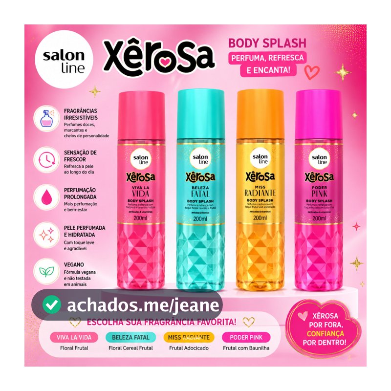 Body Splash Salon Line Xêrosa Corpo e Cabelo 200ml