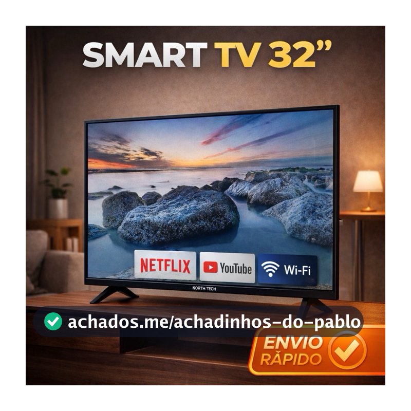 SMART TV 32” NORTH TECH NT-32SFBT – ANDROID 14 | WI-FI | BLUETOOTH