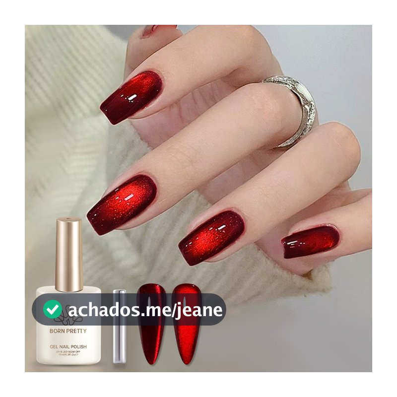 BORN PRETTY 15ml Ruby Red Cat Eyes Magnético Gel Unha Polonês Super Brilho Natal Com Ímã Manicure Nail Art Home