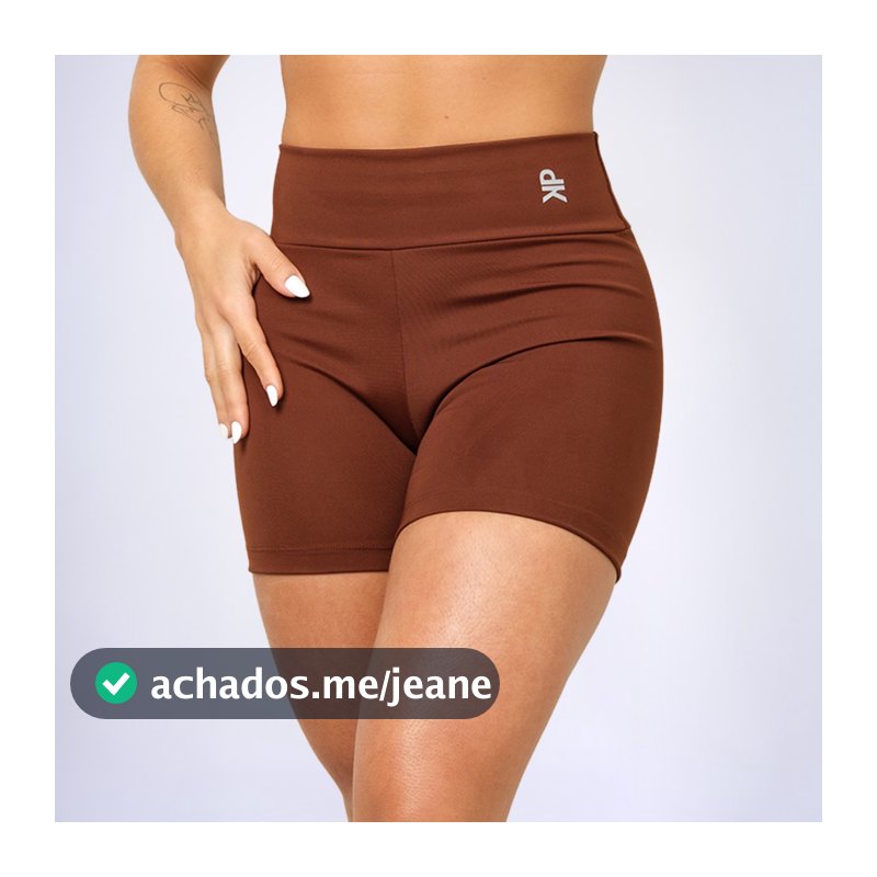 Short Fitness Cintura Alta Sem Transparência Academia Básico Feminino