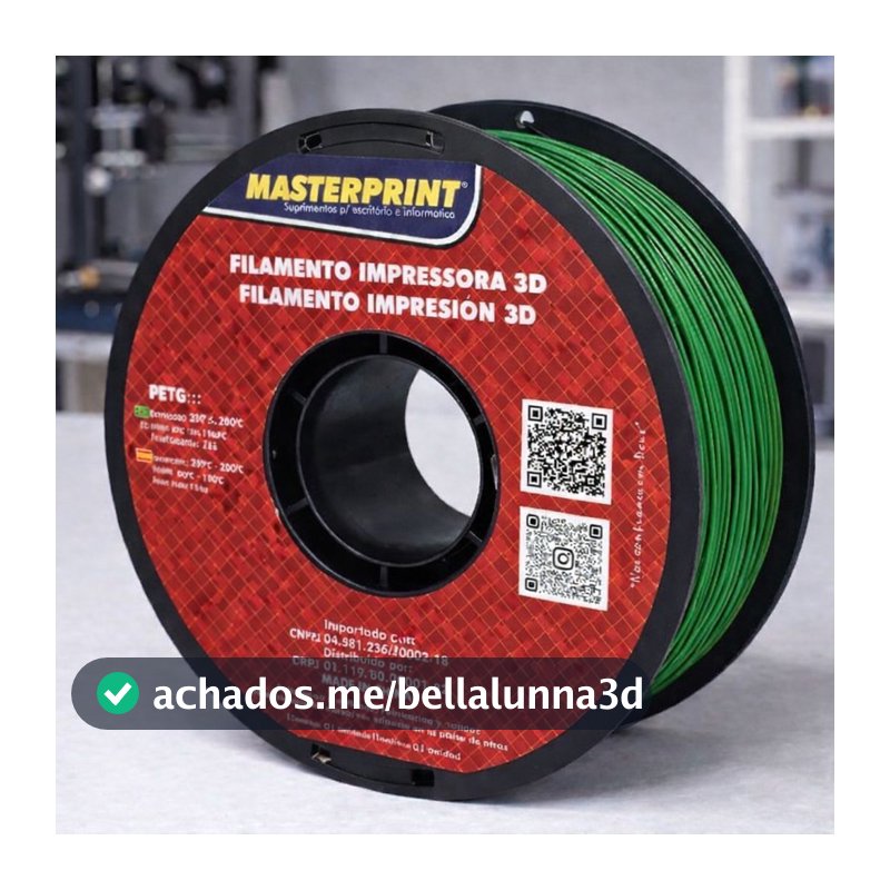 Filamento PETG Impressora 3D 1.75mm 1Kg Masterprint Alta Qualidade