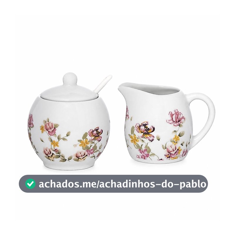 Kit Açucareiro E Leiteira Porcelana Le Jardin Hauskraft