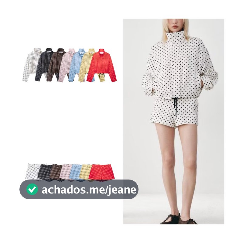 estilo Europa americano feminino novo moda All-Match nicho Polka Dot Seersucker Jaceta Shorts2010713 3067506