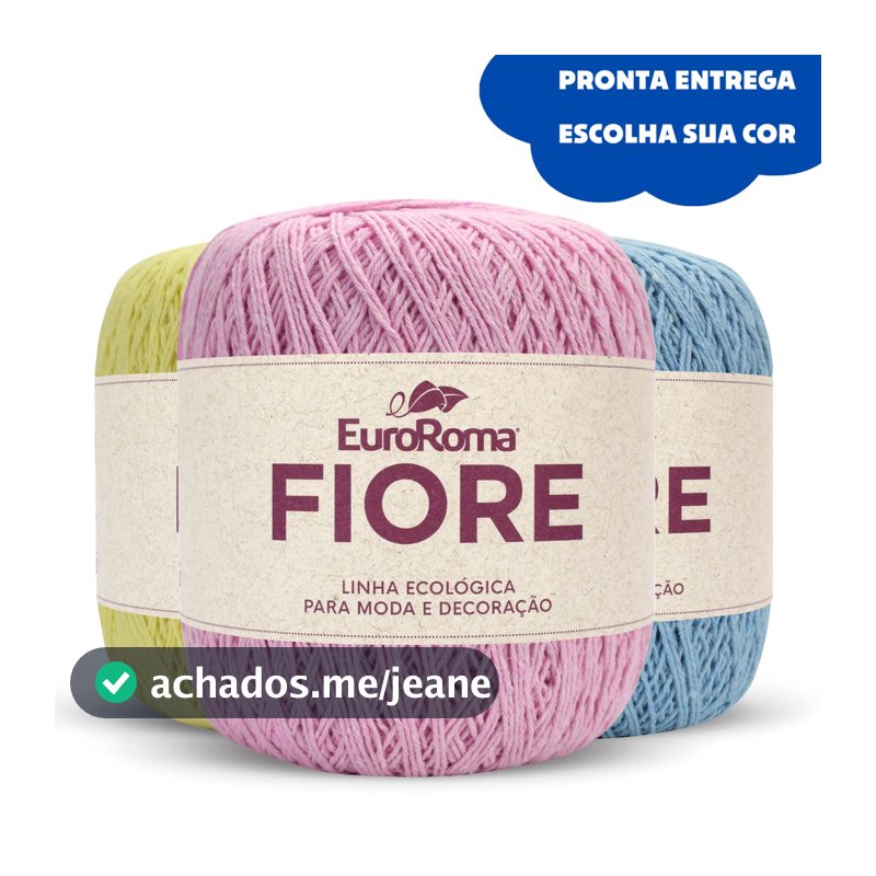 Linha Fiore EuroRoma 150g 500m Fio 2 85% Algodão Crochê Vestuário Tricô Amigurumi ( Espessura ANNE)