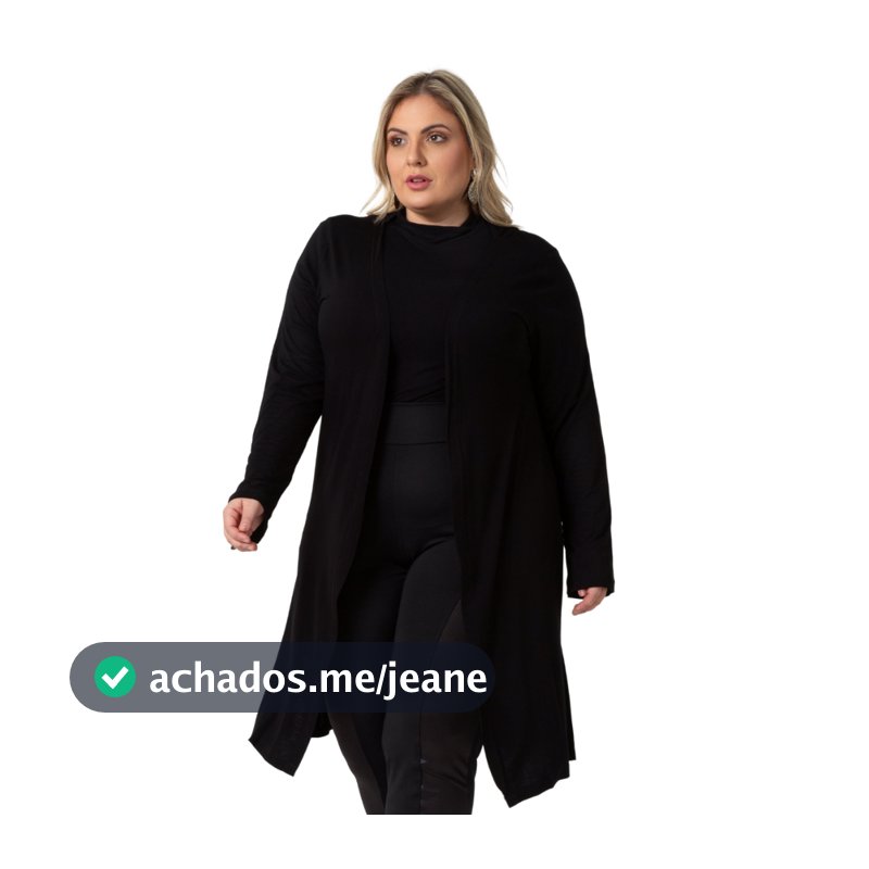 Cardigan Feminino Plus Size Em Viscolycra Estiloso Frio 103821-A