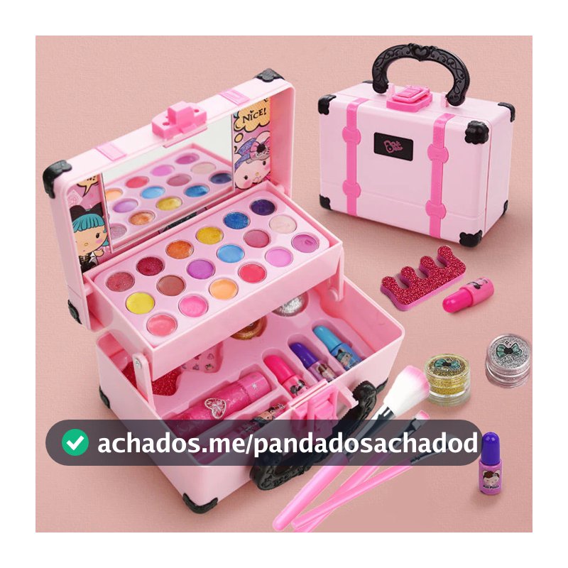 32 Peças Kit De Brinquedos De Maquiagem Para Meninas Lavável Portátil Crianças Fingir Jogar Brinquedo Cosmético
