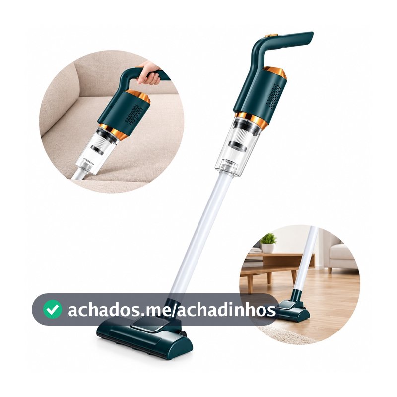 Aspirador De Po Vertical Portatil Sem Fio Recarregavel Casa Carro 2 Em 1 Potente Leve Bateria USB Filtro Lavavel