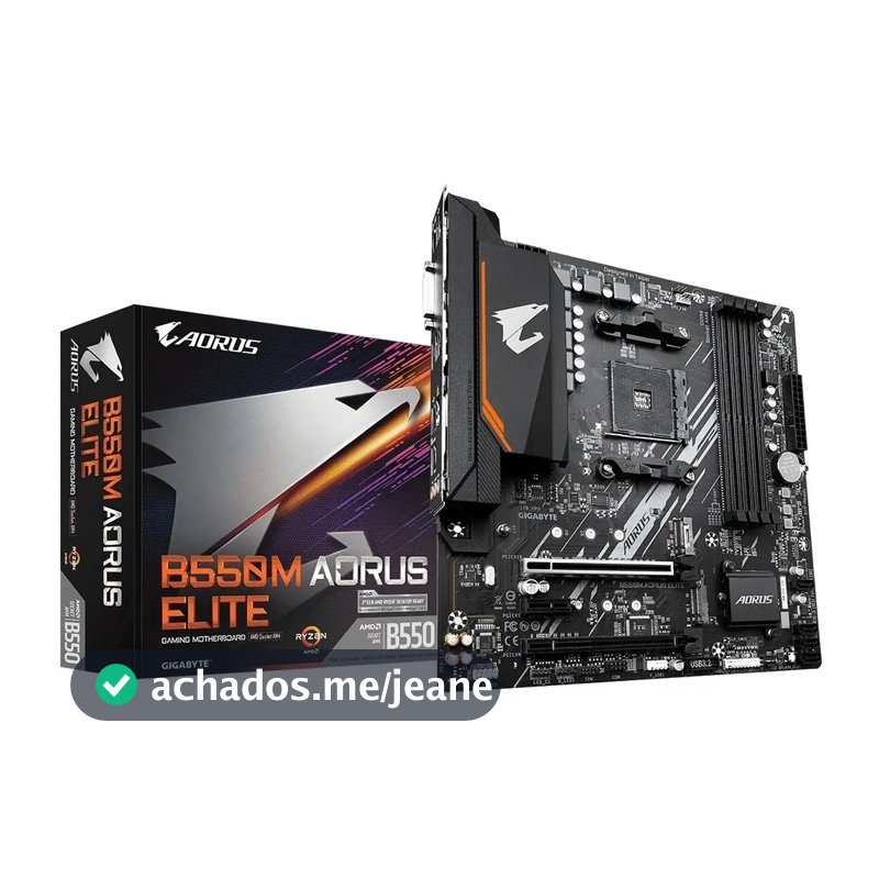 Placa Mae Gigabyte B550m Aorus Elite Am4 Ddr4 Hdmi M-atx Cor Preto