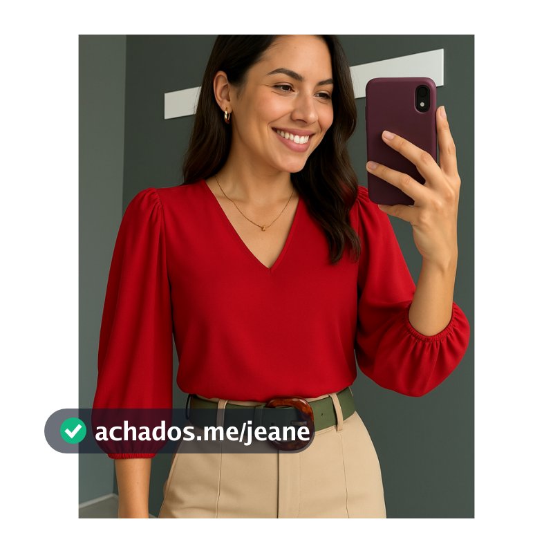 Blusa Feminina Manga 3-4 Princesa Novas Cores Verão  Candy Tecido Crepe Duna Alfaiataria Elegante Social Básica