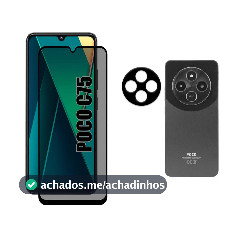Kit Para Xiome Poco C75 - Película Privacidade 3D + Câmera