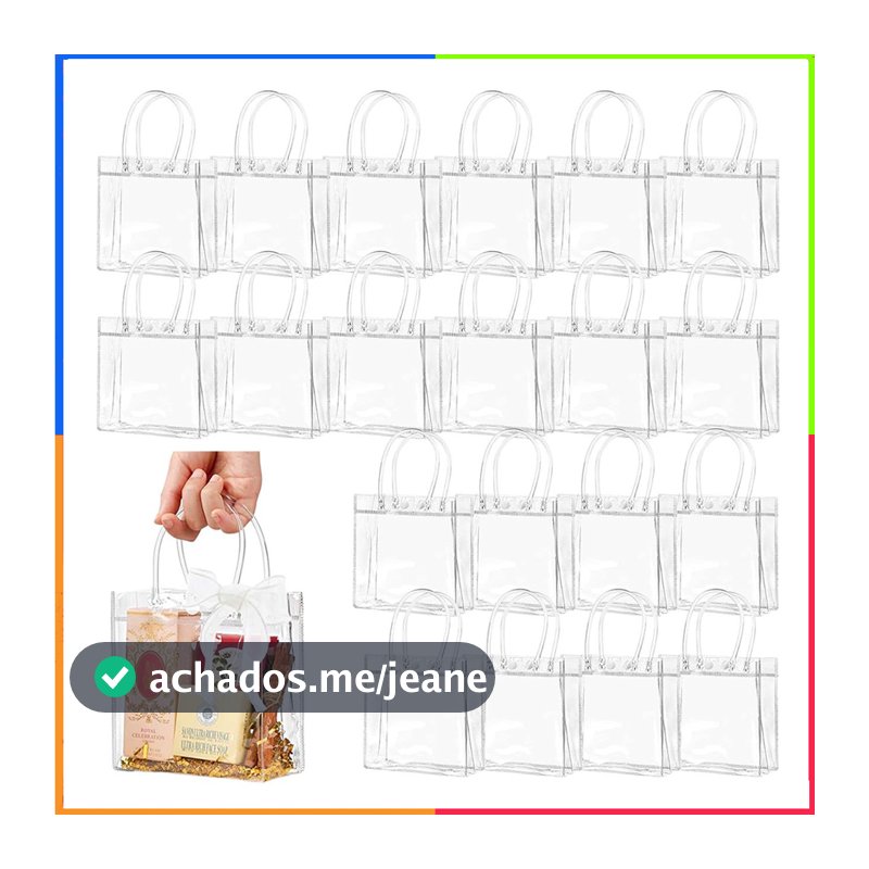 20 sacolas transparentes de PVC tamanho 15x13x7cm saco de presente transparente saco de embalagem de produtos
