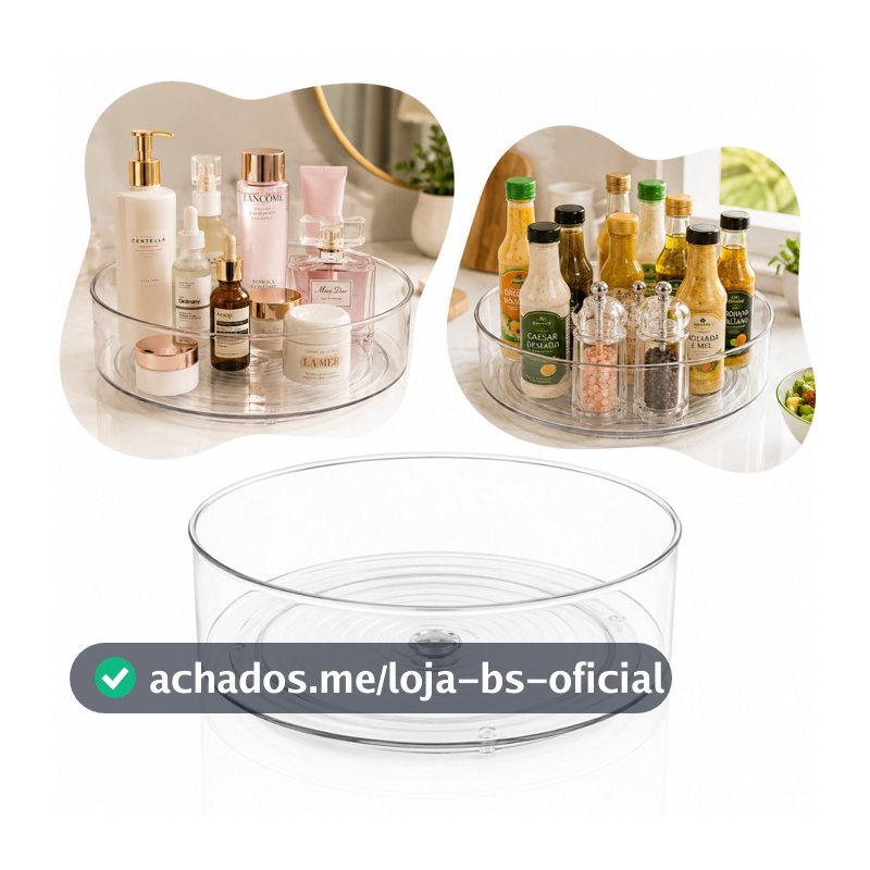 Organizador Giratório 360º Multiuso Para Cozinha, Molhos, Temperos e Cosméticos