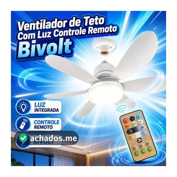 Ventilador de teto Com Luz 3 em 1 com  Controle Remoto Bivolt LED 110V-220V