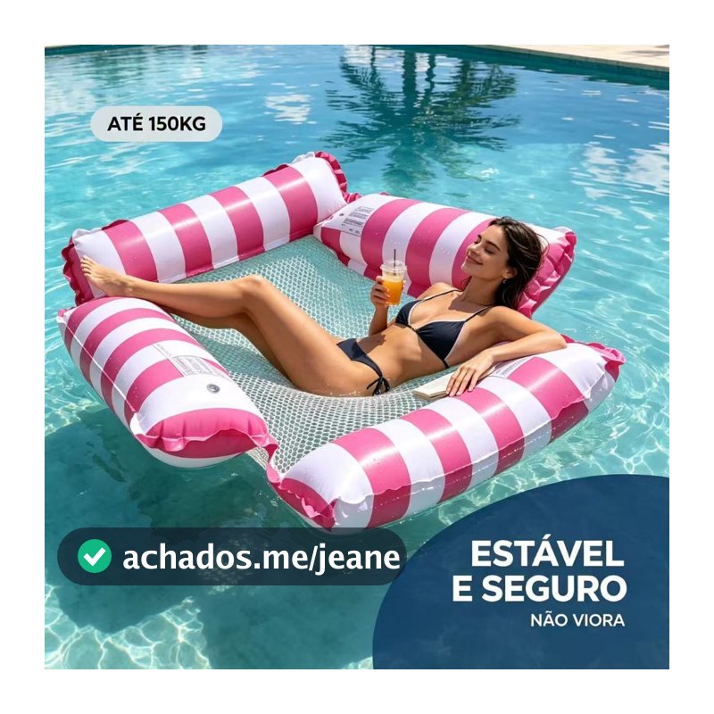 Boia Inflável Reclinável Confortável Estável para Adulto com Encosto e Material PVC Resistente