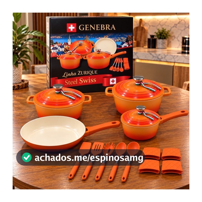 Jogo de Panelas Genebra Kit 16 peças de Cerâmica antiaderente Exclusivo