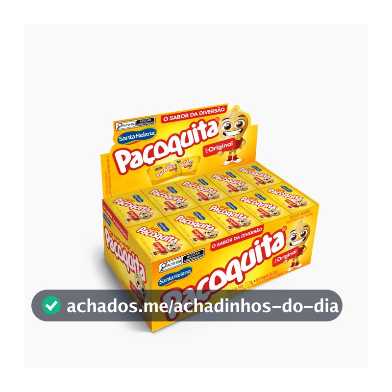 Paçoquita Quadrada Embalada Display De 1Kg Com 50 Unidades De 20g