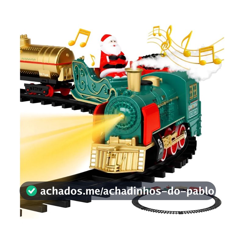 Christmas Ornaments Electric Train Toys Cars Music Santa Claus Tree Decoration Model Set Hanging Track Magic