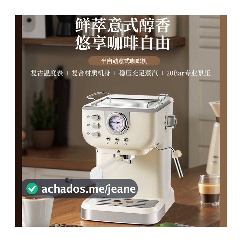 Máquina de café retrô italiana semiautomática, escritório doméstico, alta pressão, Espresso, vapor, leite, espuma, cafet