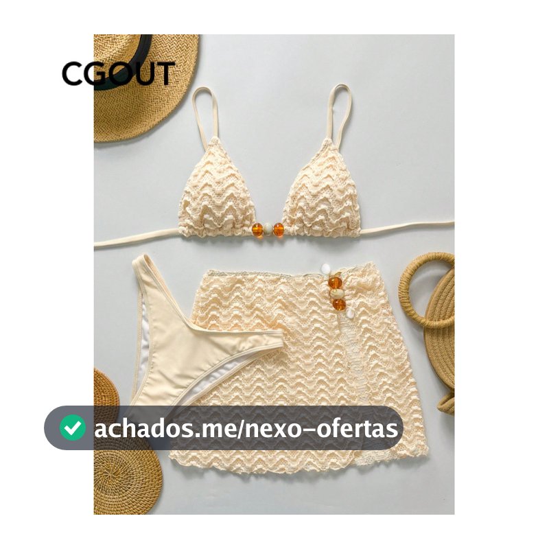Novo maiô dividido de três peças feminino biquíni com tiras