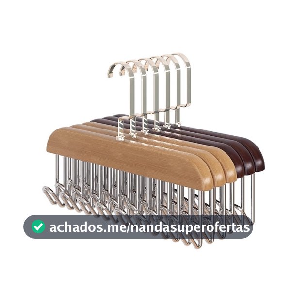 Cabide de Madeira Multi-uso Para Cintos Gravatas Cachecóis Sutiãs Colares Organizador Com 8 Ganchos