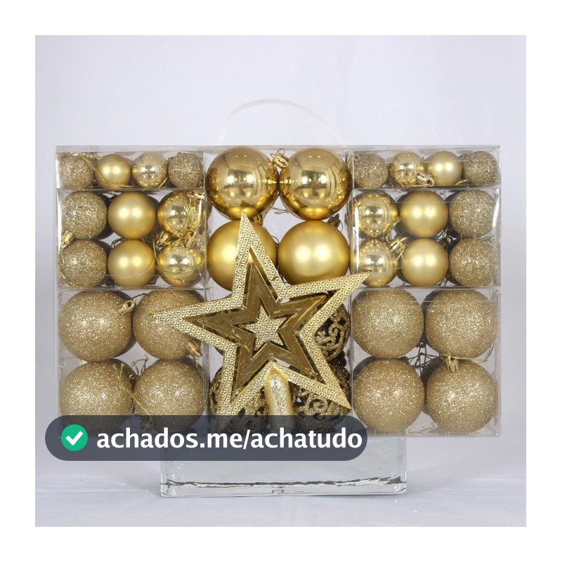 Kit 101 Bolas de Natal Decorativas para Árvore – Enfeites de Festa Clássicos e Brilhantes