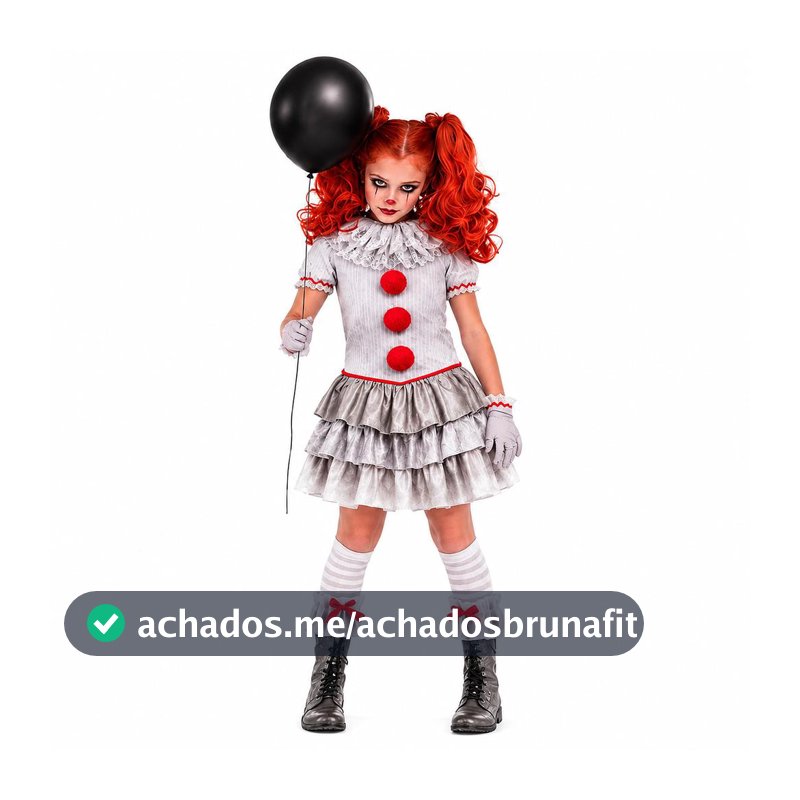 Fantasia It A Coisa Infantil pra Menina Vestido Palhaço Pennywise Assassino