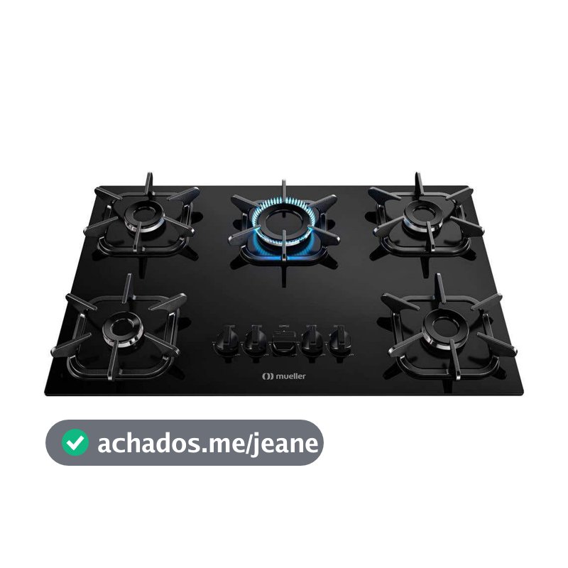 Cooktop Mueller 5Q UC 5 bocas com Ultra Chama e Grades de Ferro Fundido Preto Bivolt-  601270002