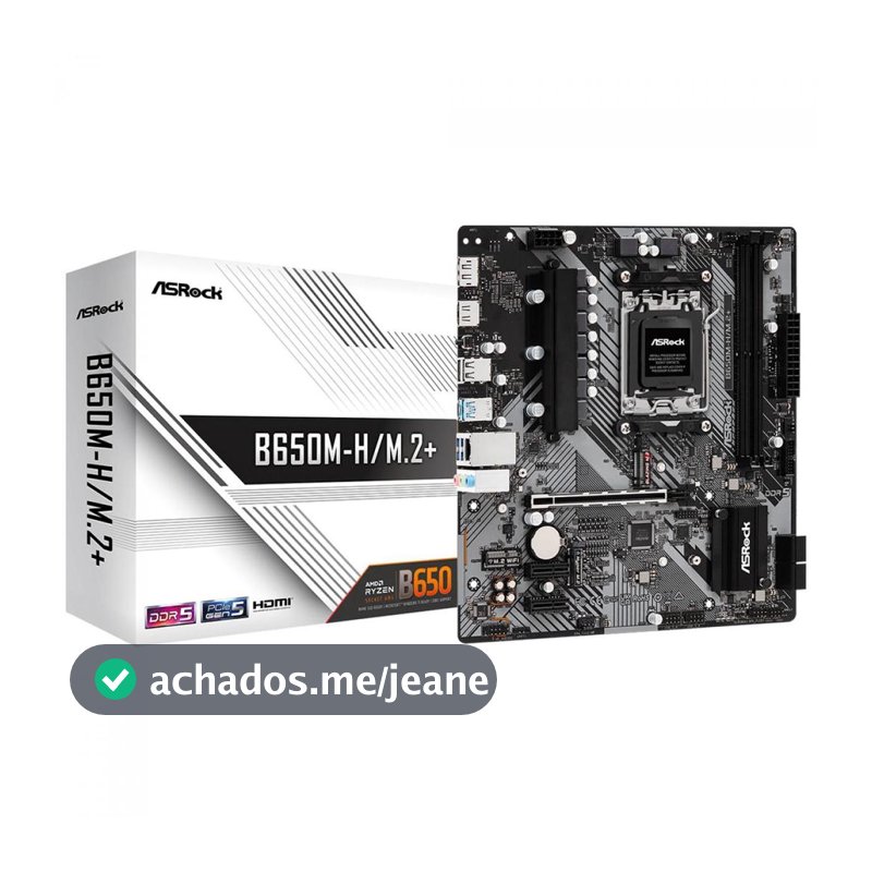 Placa Mãe ASRock B650M-H/M.2+, Chipset B650, AMD AM5, mATX, DDR5