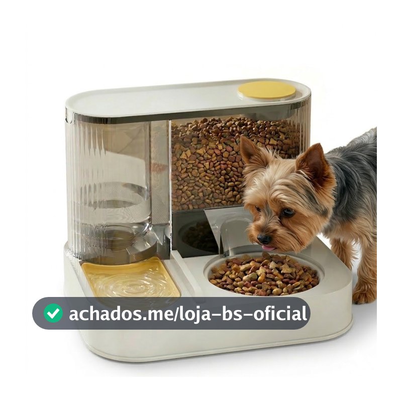 Comedouro e Bebedouro Mais Dog Automático Premium Pet Para Cães e Gatos 2em1