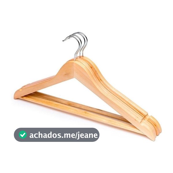 Kit 3 Peças Cabides Madeira Maciça Verniz Alta Qualidade Organizador Roupas Closet