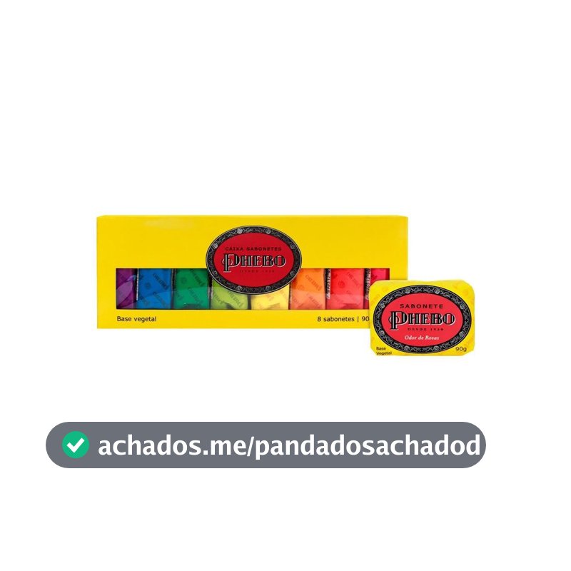 KIT SABONETE EM BARRA PHEBO AMARELO COM 8 UNIDADES 90GR CADA