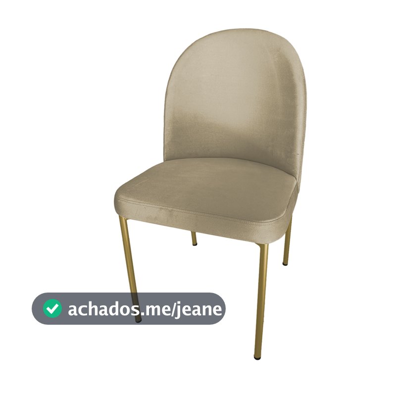 Cadeira para Sala de Jantar Cecilia Veludo Base Ferro Champagne