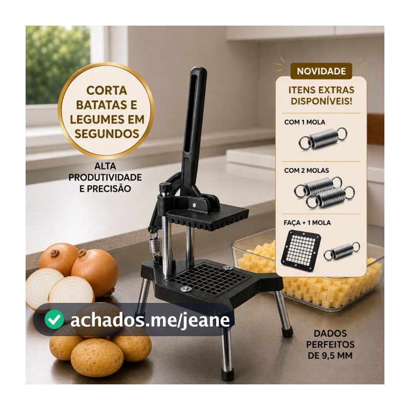 Picador de Legumes Frutas Batata Palito Frita Cabrita Cortador Em Cubos Prático Leve Industrial