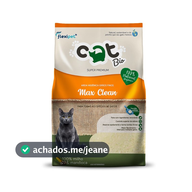 Areia Catbio Biodegradável 4 Kg - Max Clean - Grãos Finos
