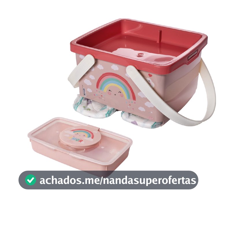 Kit Higiene Porta Fraldas C/ Alça E Porta Lenço Umedecido Infantil Limpeza Bebê Uso Diário Viagem