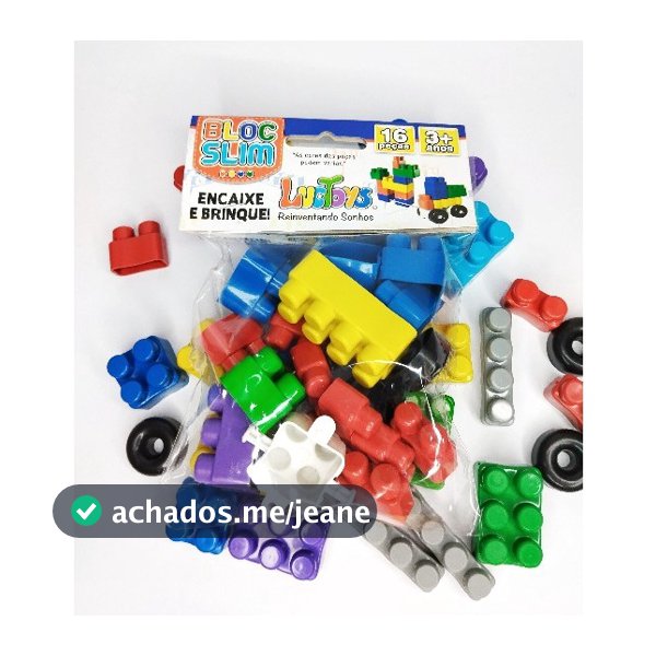 10 Pct Bloco De Montar 16 Peças com Rodinha Brinquedo Educativo Infantil Didático novo