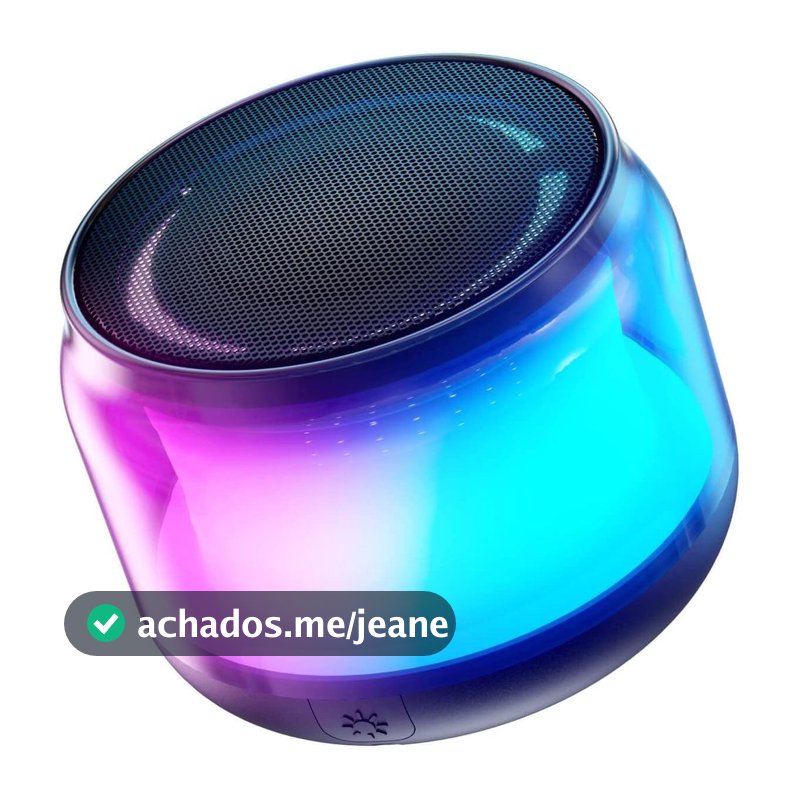Caixas de Som Bluetooth Portáteis LENRUE com Luzes Coloridas, Som Alto, Caixa de Som Bluetooth Pequena com Pareamento Es