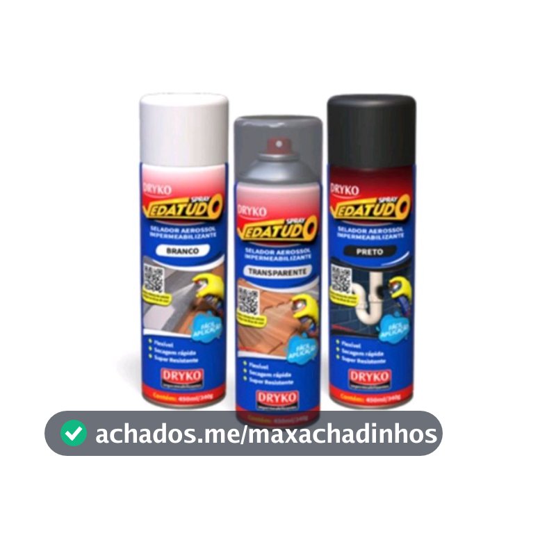 Spray Veda Tudo  borracha líquida impermeabilizante Branco Preto Transparente