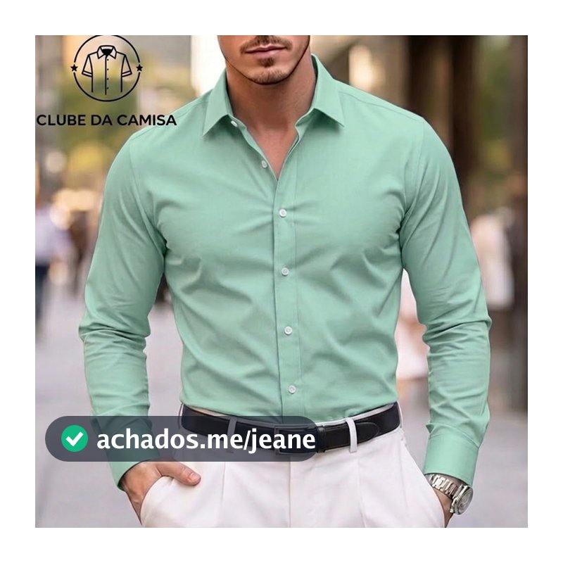 Camisa social de 100%microfibra, sem amassados, ideal para o dia a dia, estilo cavalheiresco, cor sólida, básica, resist