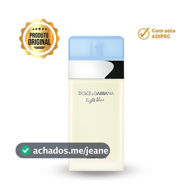 Perfume Light Blue Dolce e Gabbana Feminino Eau de Toilette 100ml Original
