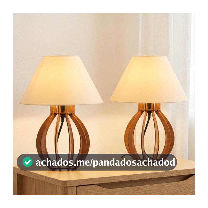 Kit 2 unidades Abajur La Finesse Cupula - Luminária Para Decoração Quarto e Sala