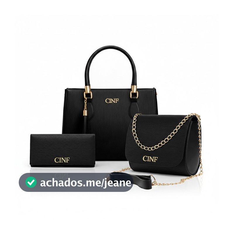 Kit Bolsa Feminina De Ombro Transversal Tira Colo E Carteira
