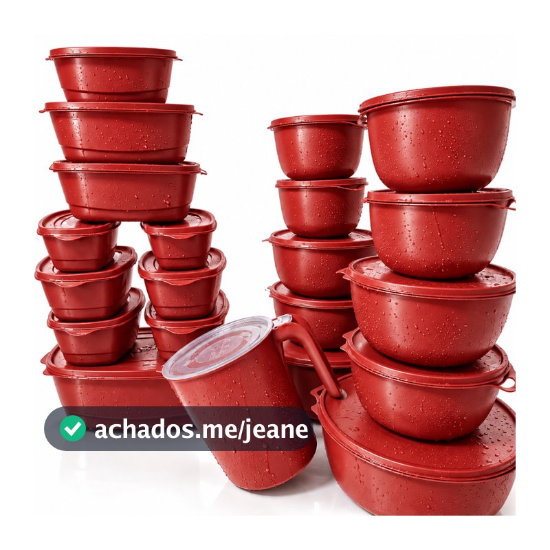 Conjunto de 21 Potes Plásticos com Tampa para Marmitas e Mantimentos